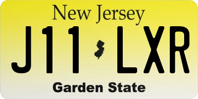 NJ license plate J11LXR