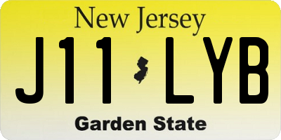 NJ license plate J11LYB