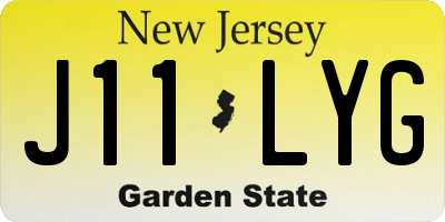 NJ license plate J11LYG