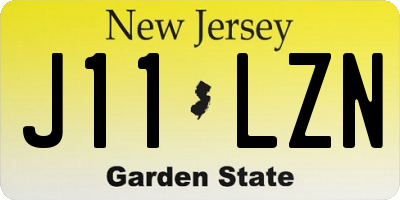 NJ license plate J11LZN