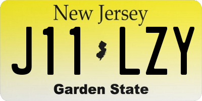 NJ license plate J11LZY