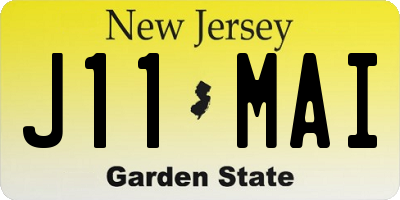 NJ license plate J11MAI