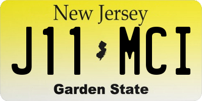 NJ license plate J11MCI