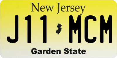 NJ license plate J11MCM