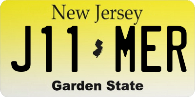 NJ license plate J11MER