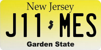 NJ license plate J11MES