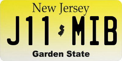 NJ license plate J11MIB