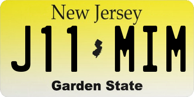 NJ license plate J11MIM