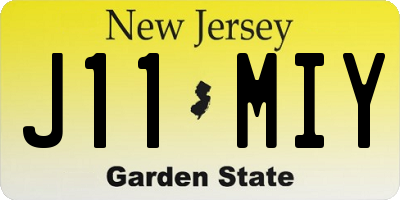 NJ license plate J11MIY