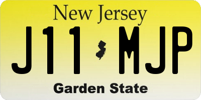 NJ license plate J11MJP