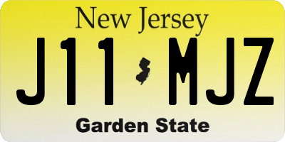 NJ license plate J11MJZ