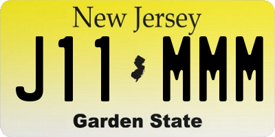 NJ license plate J11MMM