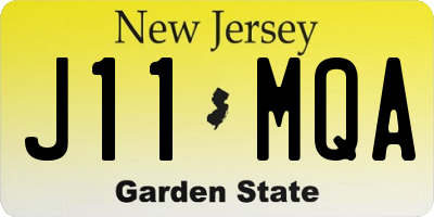 NJ license plate J11MQA