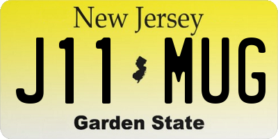 NJ license plate J11MUG