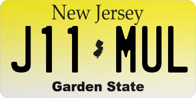 NJ license plate J11MUL