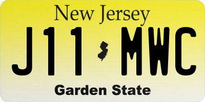 NJ license plate J11MWC