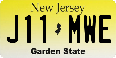 NJ license plate J11MWE