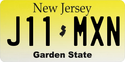 NJ license plate J11MXN