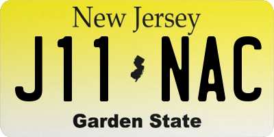 NJ license plate J11NAC