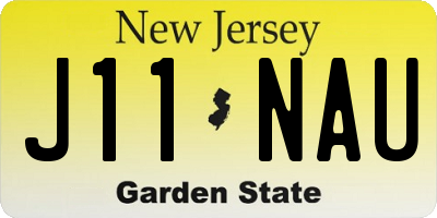 NJ license plate J11NAU