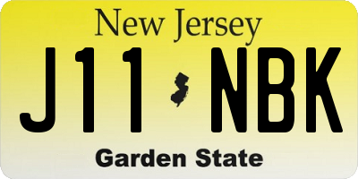 NJ license plate J11NBK