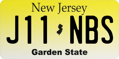 NJ license plate J11NBS