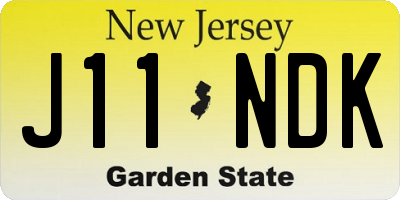 NJ license plate J11NDK