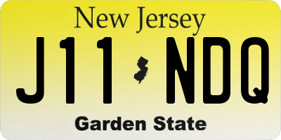 NJ license plate J11NDQ