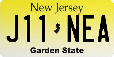 NJ license plate J11NEA