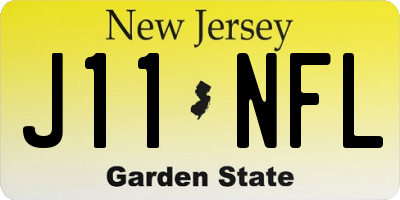 NJ license plate J11NFL