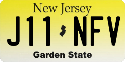 NJ license plate J11NFV