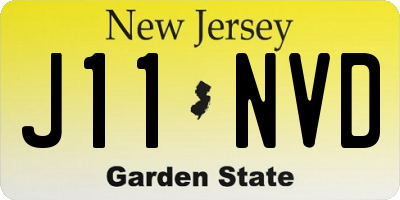NJ license plate J11NVD