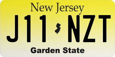 NJ license plate J11NZT