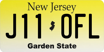 NJ license plate J11OFL