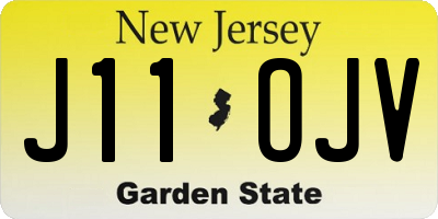 NJ license plate J11OJV