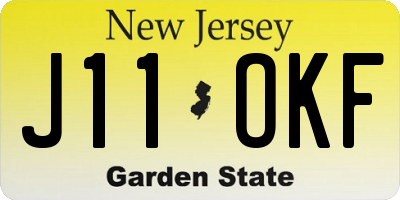 NJ license plate J11OKF
