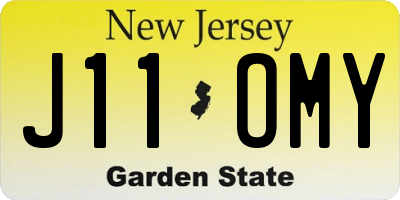 NJ license plate J11OMY