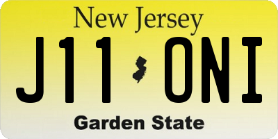 NJ license plate J11ONI