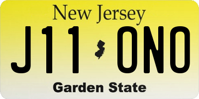 NJ license plate J11ONO