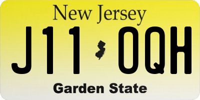 NJ license plate J11OQH