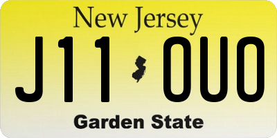 NJ license plate J11OUO