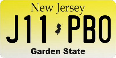 NJ license plate J11PBO