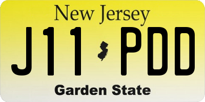 NJ license plate J11PDD