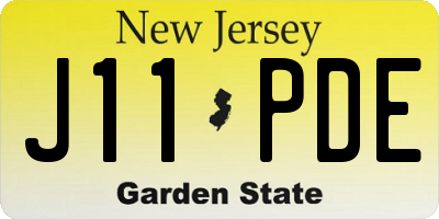 NJ license plate J11PDE