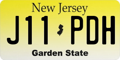 NJ license plate J11PDH