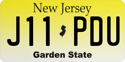 NJ license plate J11PDU