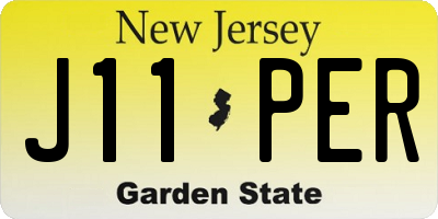NJ license plate J11PER