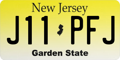 NJ license plate J11PFJ