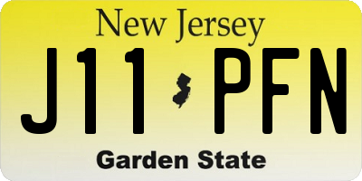 NJ license plate J11PFN