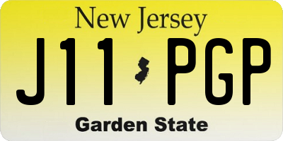 NJ license plate J11PGP